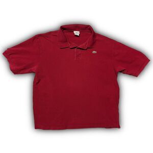 Lacoste Men's Red and Burgundy Polo-shirts